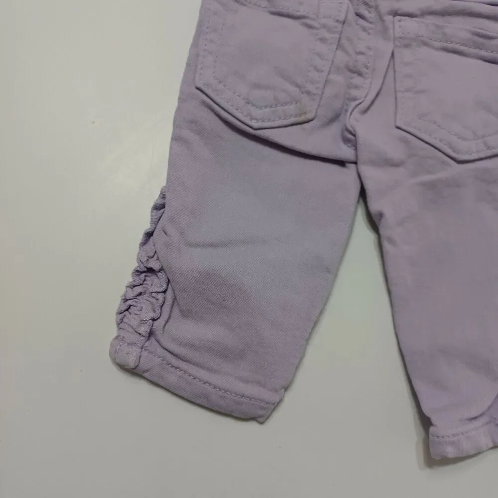 Gymboree Baby Toddler Girls 0-3M Skinny Leg Jeans Purple Stretch Pockets‎ Denim